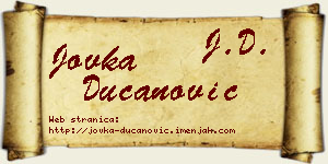 Jovka Ducanović vizit kartica